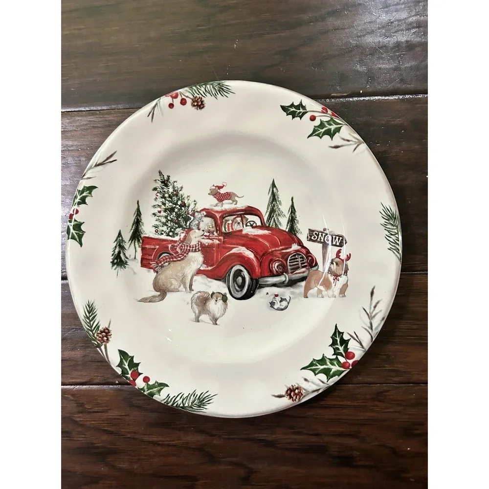 Pier 1 Winter Wonders Christmas Salad Dessert Plate 8.75